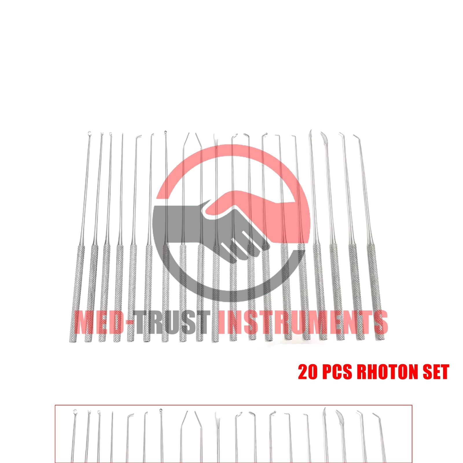 Rhoton Micro Dissectors Set of 20 Pcs Neurosurgery Instruments Stainless Steel