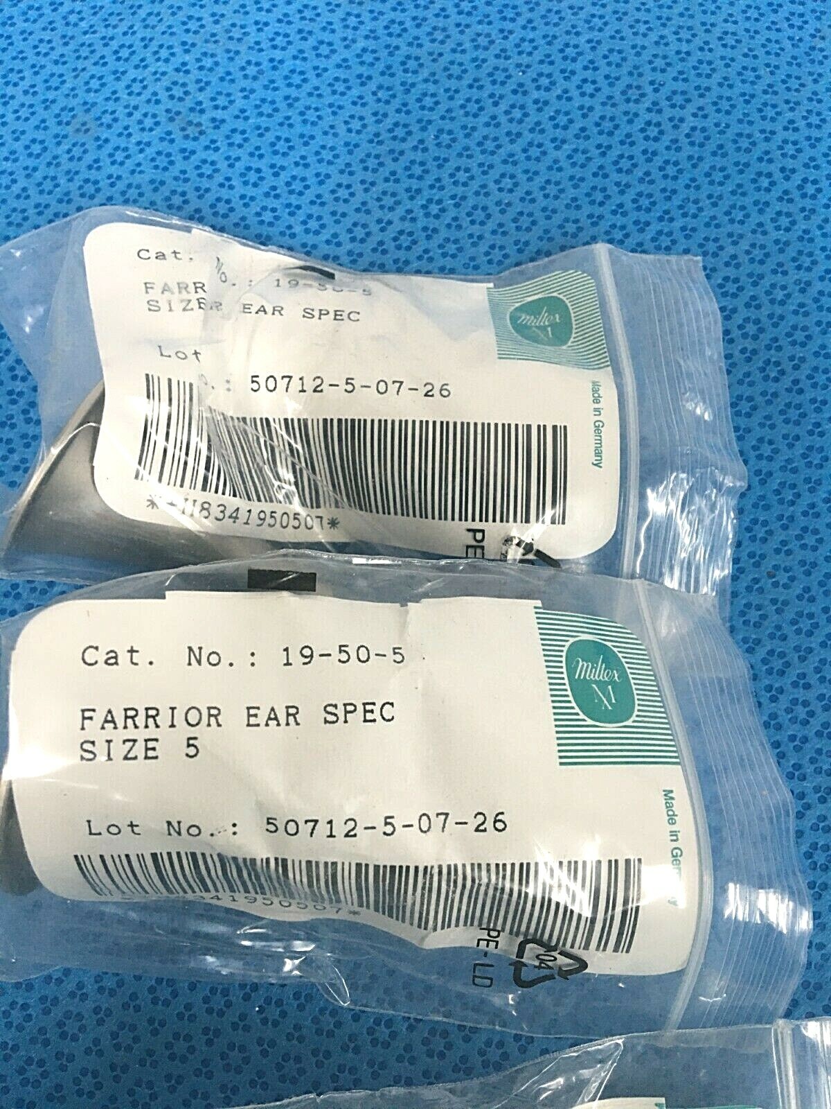 Miltex Farrior Ear Speculum, 19-50-5, 19-50-4, 19-50-2. Lot of 4. New.