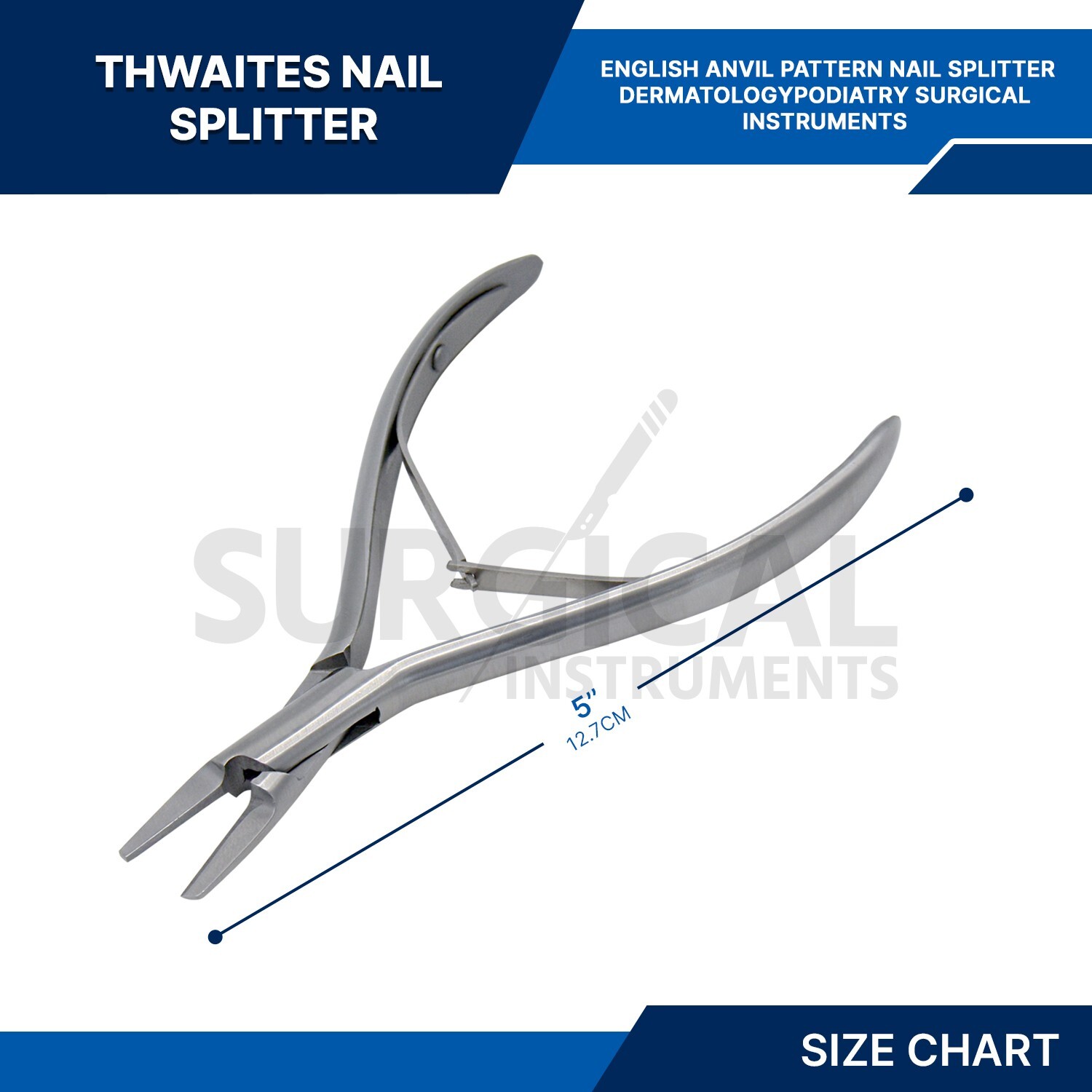 English Anvil Pattern Nail Splitter Dermatology Podiatry Surgical German Grade