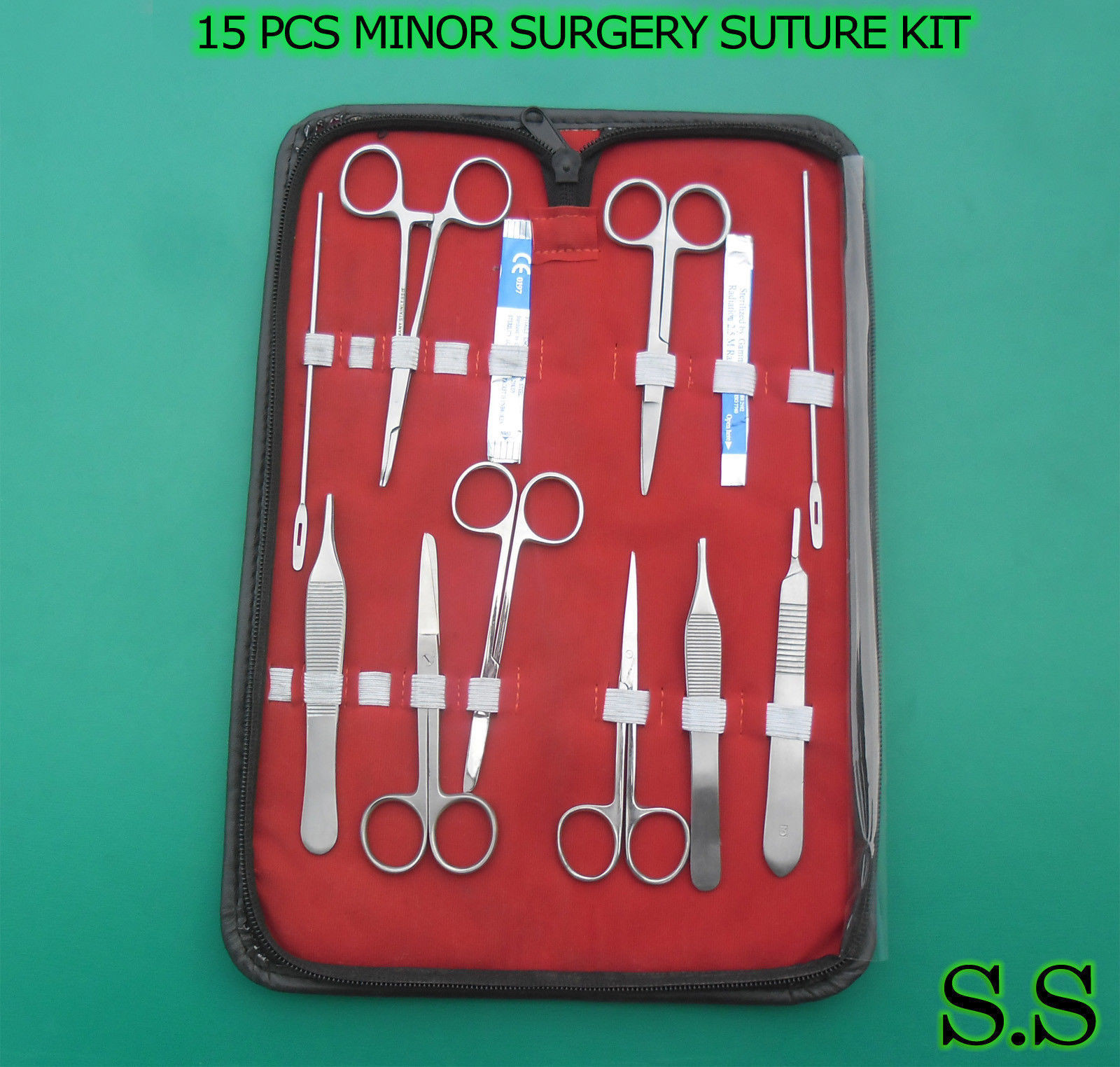 15 PCS MINOR SURGERY DISSECTION SUTURE LACERATION KIT SURGICAL INSTRUMENT DS-809