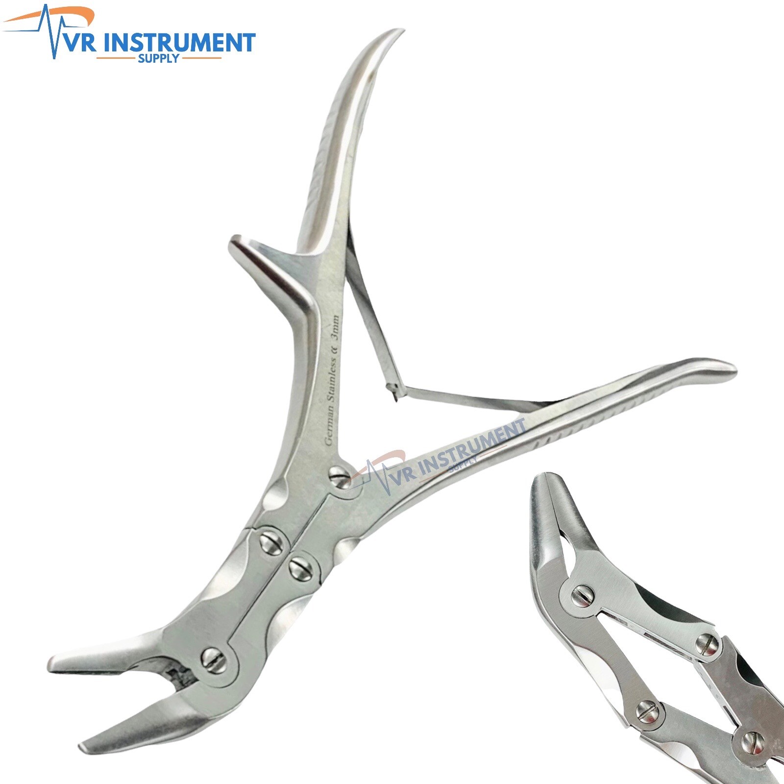 Duckbill Orthopedic Bone Rongeurs 24cm Stainless Steel Cutting Bite 3mm