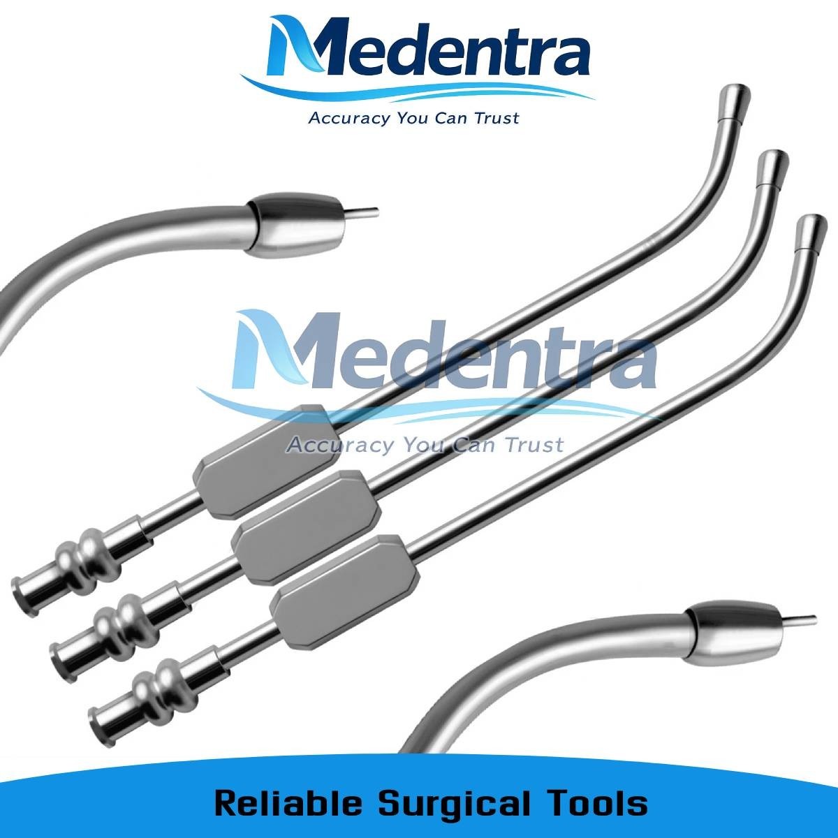 3 Pcs Sinus Cannula Suction Tube Set 2.5, 3 & 4 mm ENT Dental Implant German