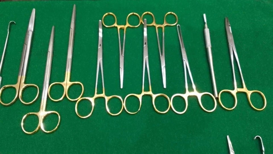 GENERAL SURGERY SPAY PACK SET OF 40 PCS GOLD HANDLE SURGICAL INSTRUMENTS KIT