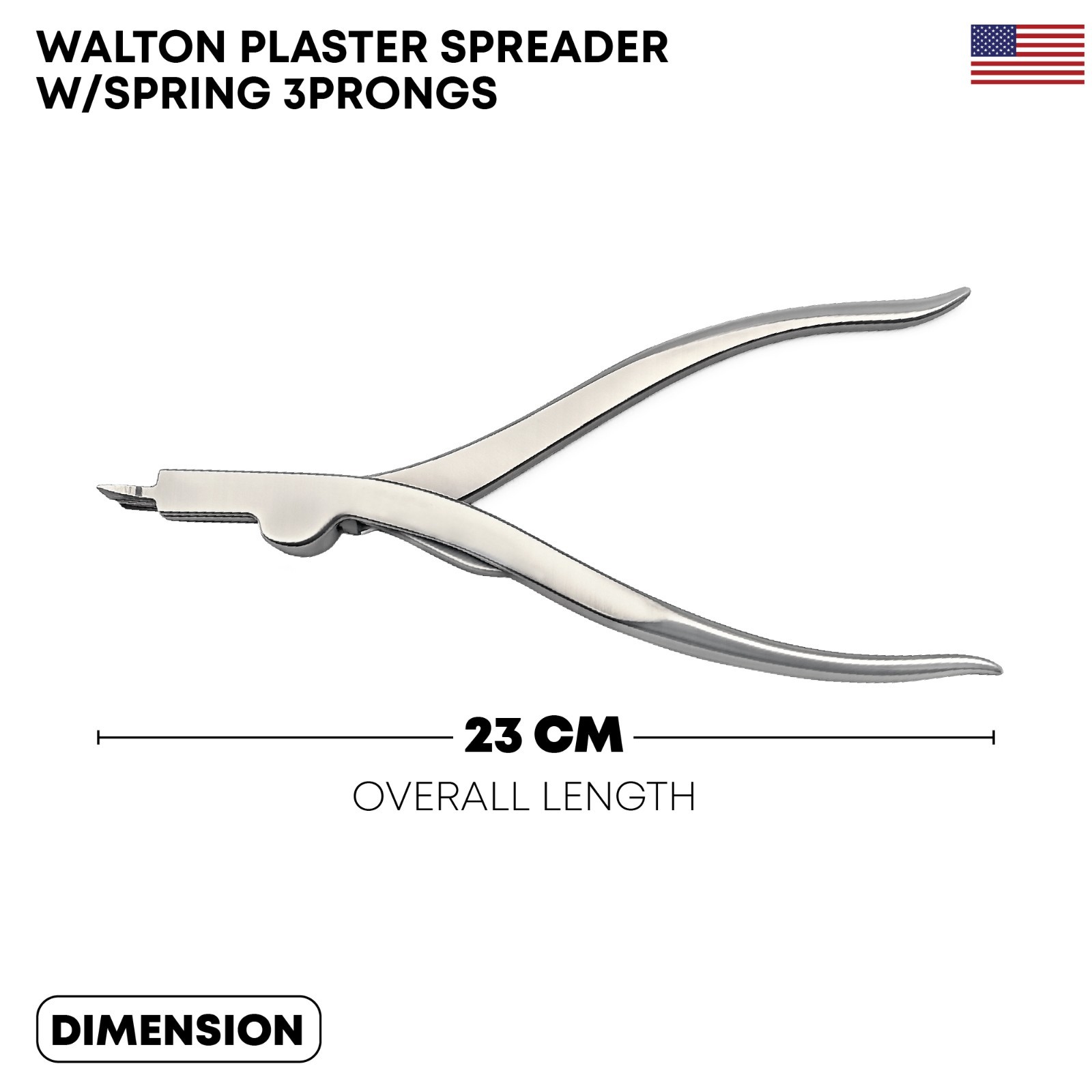 9″ Three Prong Cast Spreader with Spring Action Orthopedic Surgical Instrument