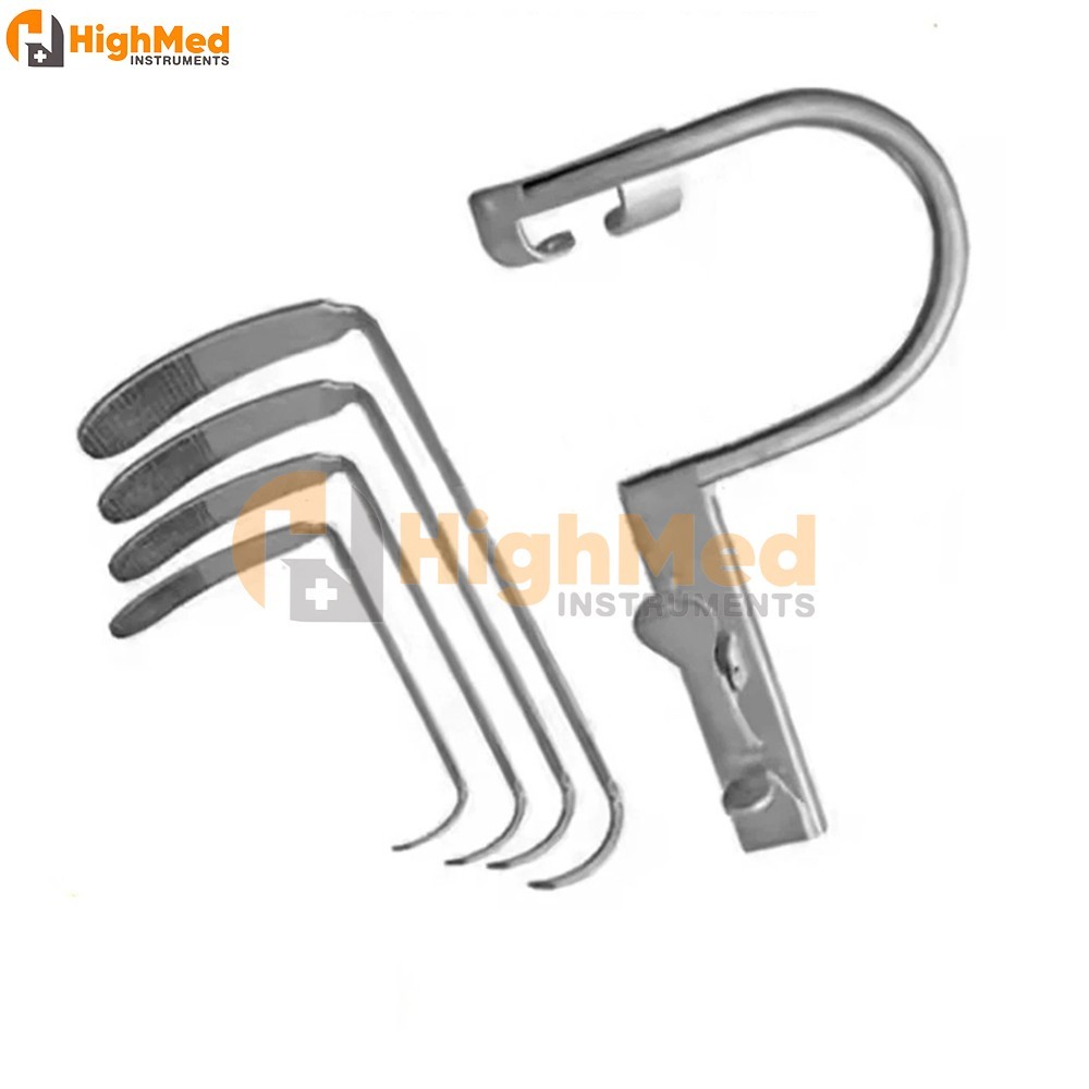 Davis Boyle Mouth Gag Set with 4 Blades Size 2.5,3,4,4.5 ENT Oral Surgery