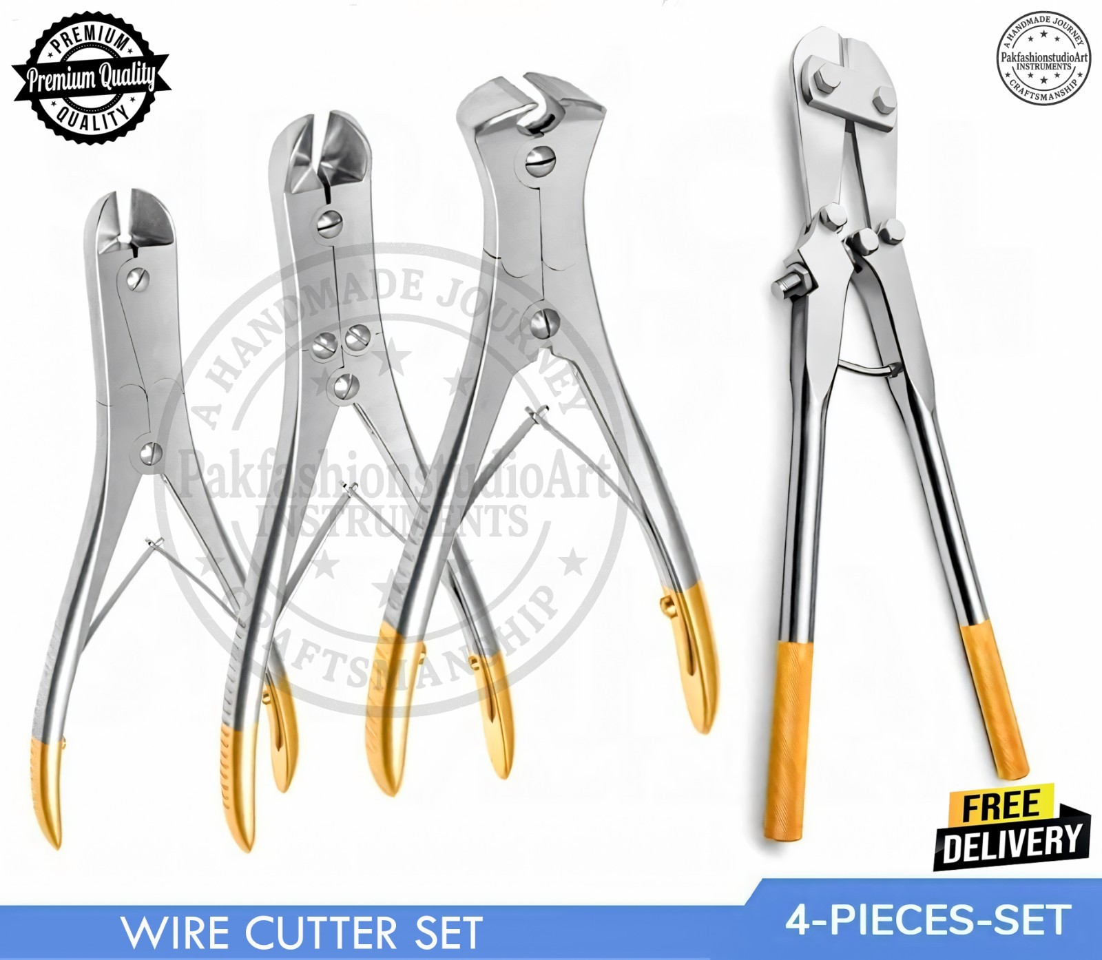 T/C 4 PIN & WIRE Cutter Set Orthopedic Surgical Pliers Veterinary German Grade