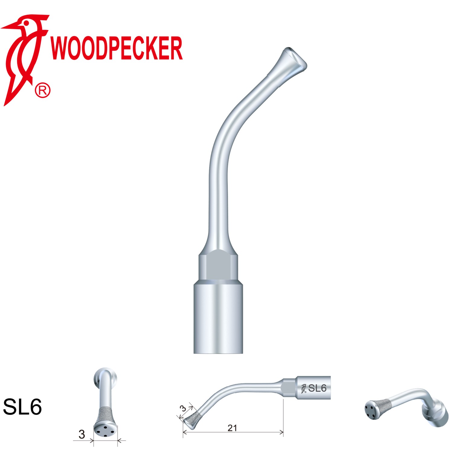 Woodpecker Dental Perio Bone Surgery Tips SL6 for Surgic Smart & Satelec Perio