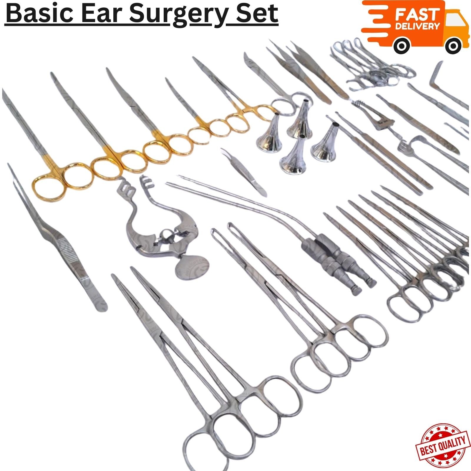Ear Surgery Instruments Kit Stainless Steel ENT Medical Diagnostic Surgical Set