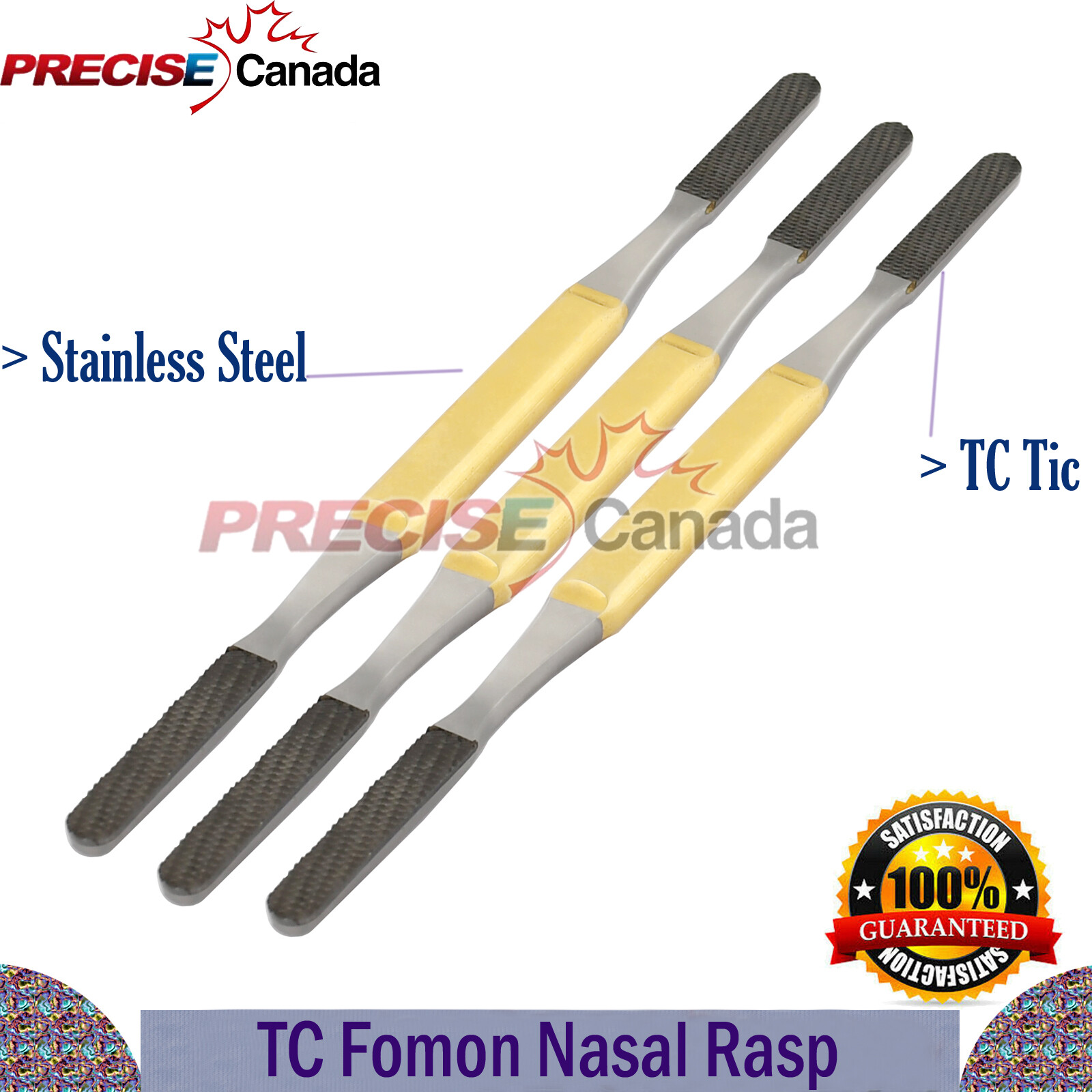 TC Fomon Double Ended Nasal Rasp Set Of 3Pcs For Orthopedic Instruments