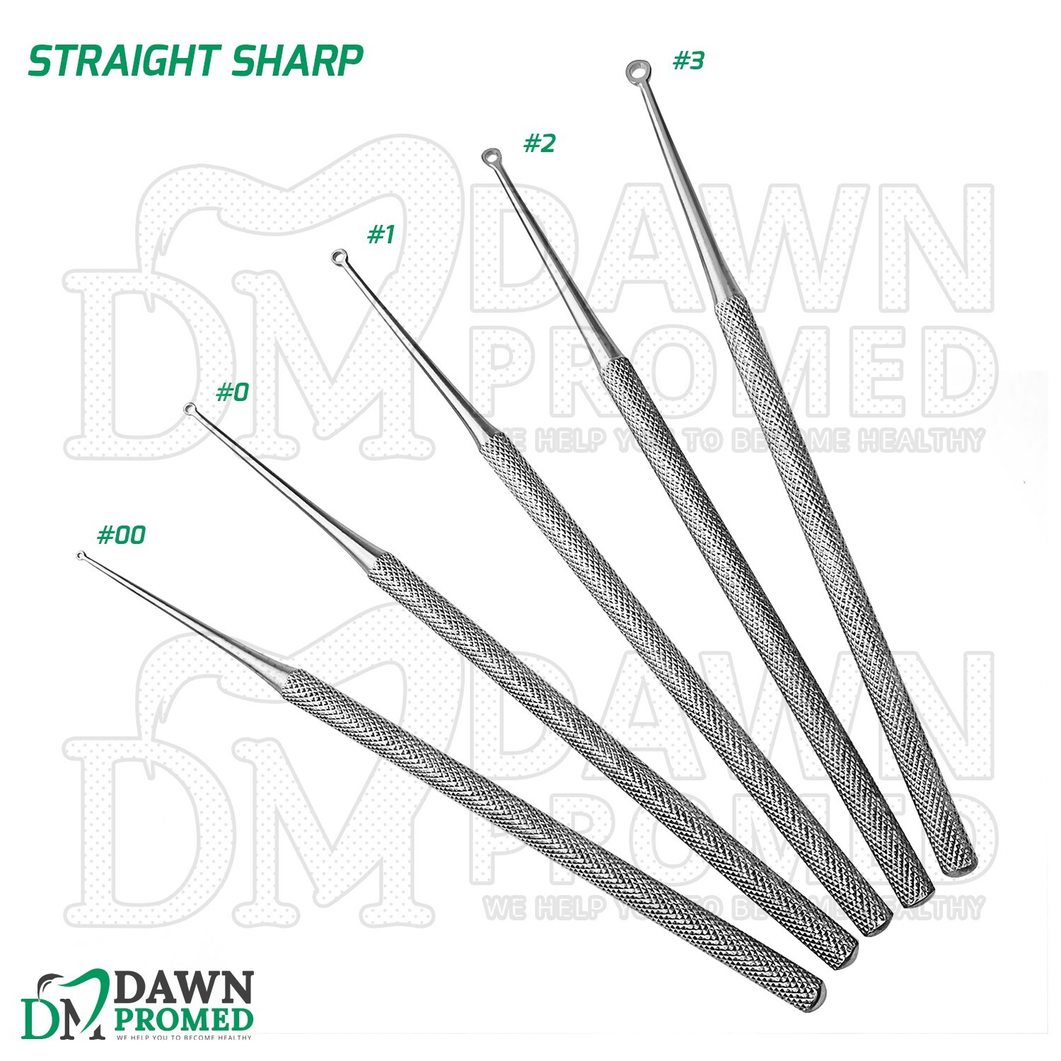 Buck Ear Curettes 6.5″ Sharp & Blunt Straight & Curved ENT Surgical Instruments