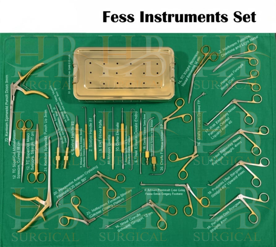 Fess Instruments Set Endoscopic Sinus Surgery A+ German Steel ENT Instruments Se