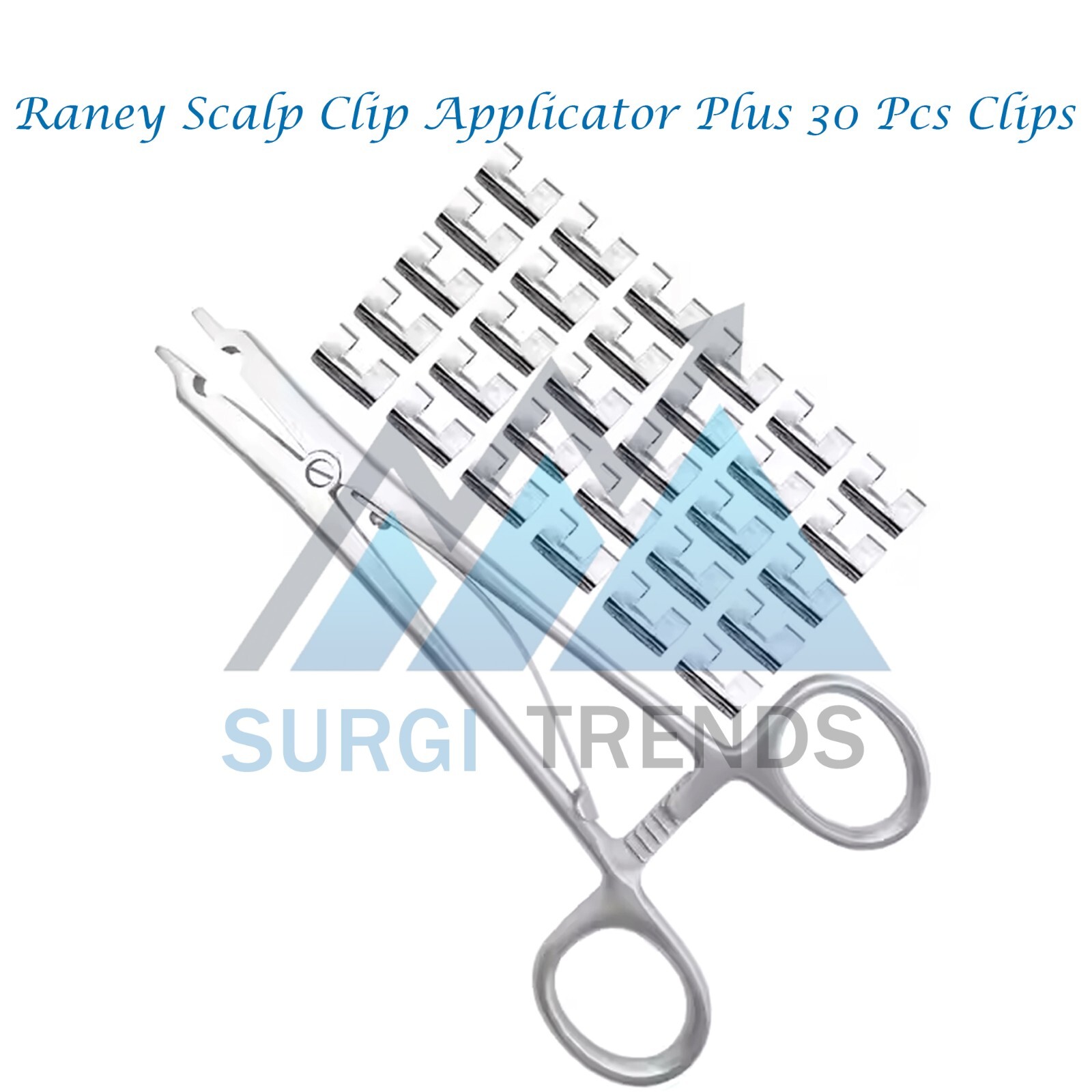 Raney Scalp Clip Applicator Plus 30 Pcs Clips Surgical Orthopedic Instruments