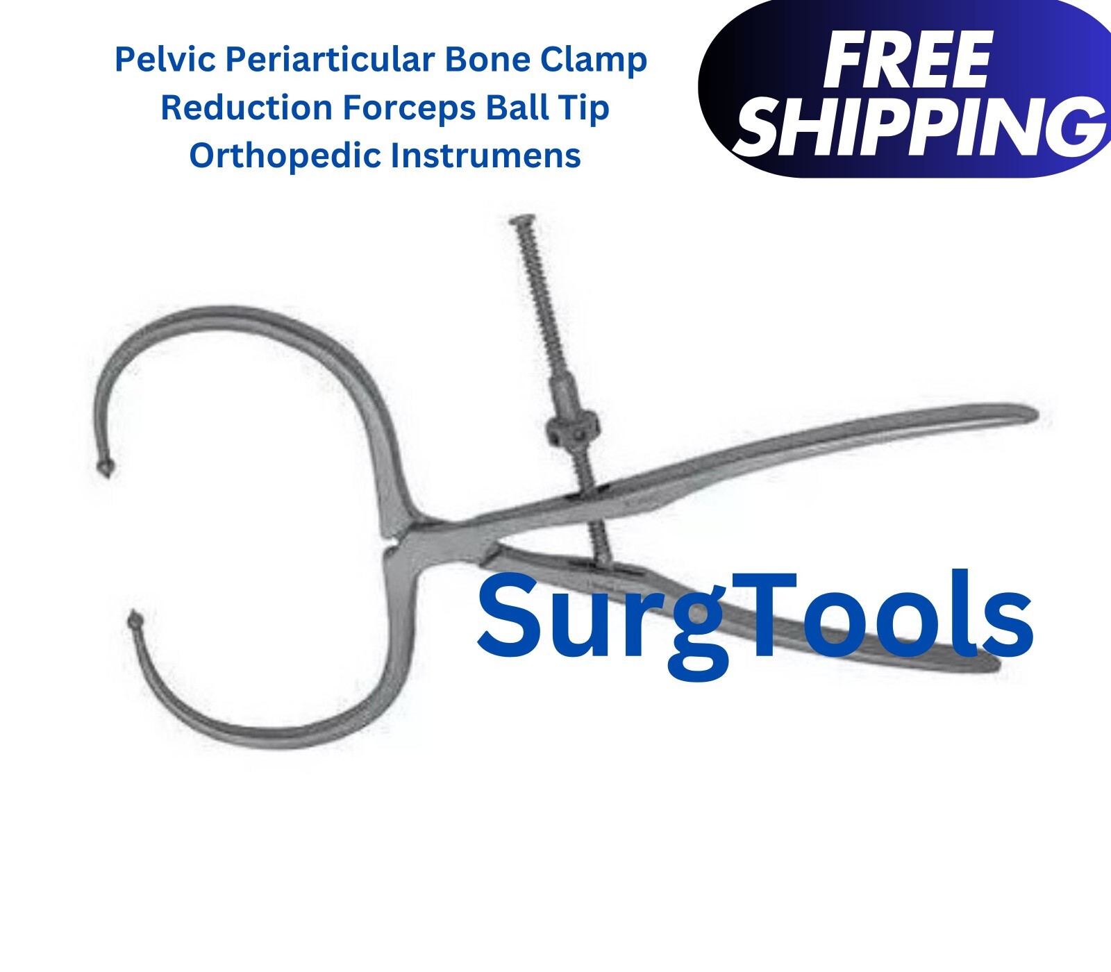 Pelvic Periarticular Bone Clamp Reduction Forceps Ball Tip Orthopedic Instrument