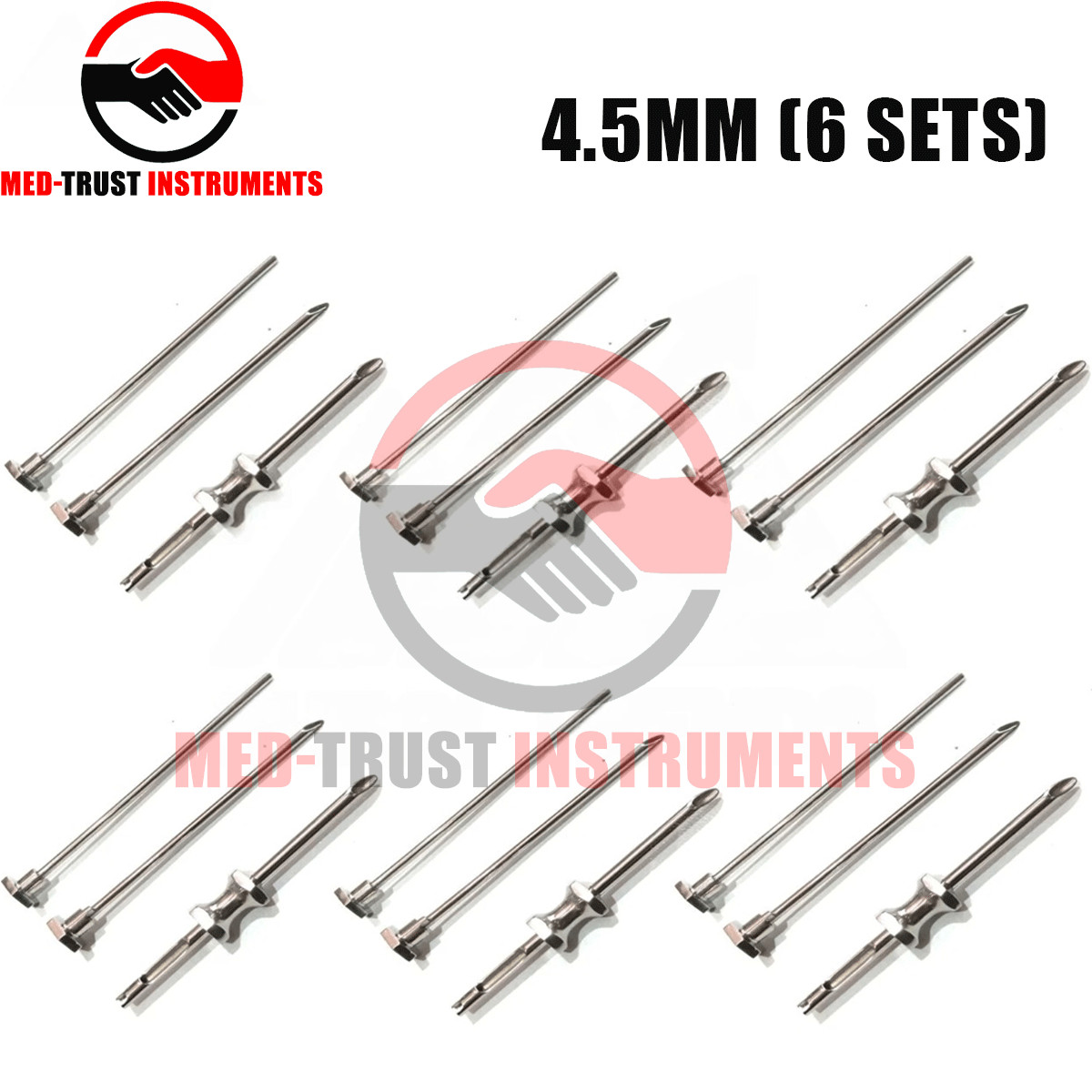 Set Of 6 HRT TROCAR 4.5mm Cannula & Obturator