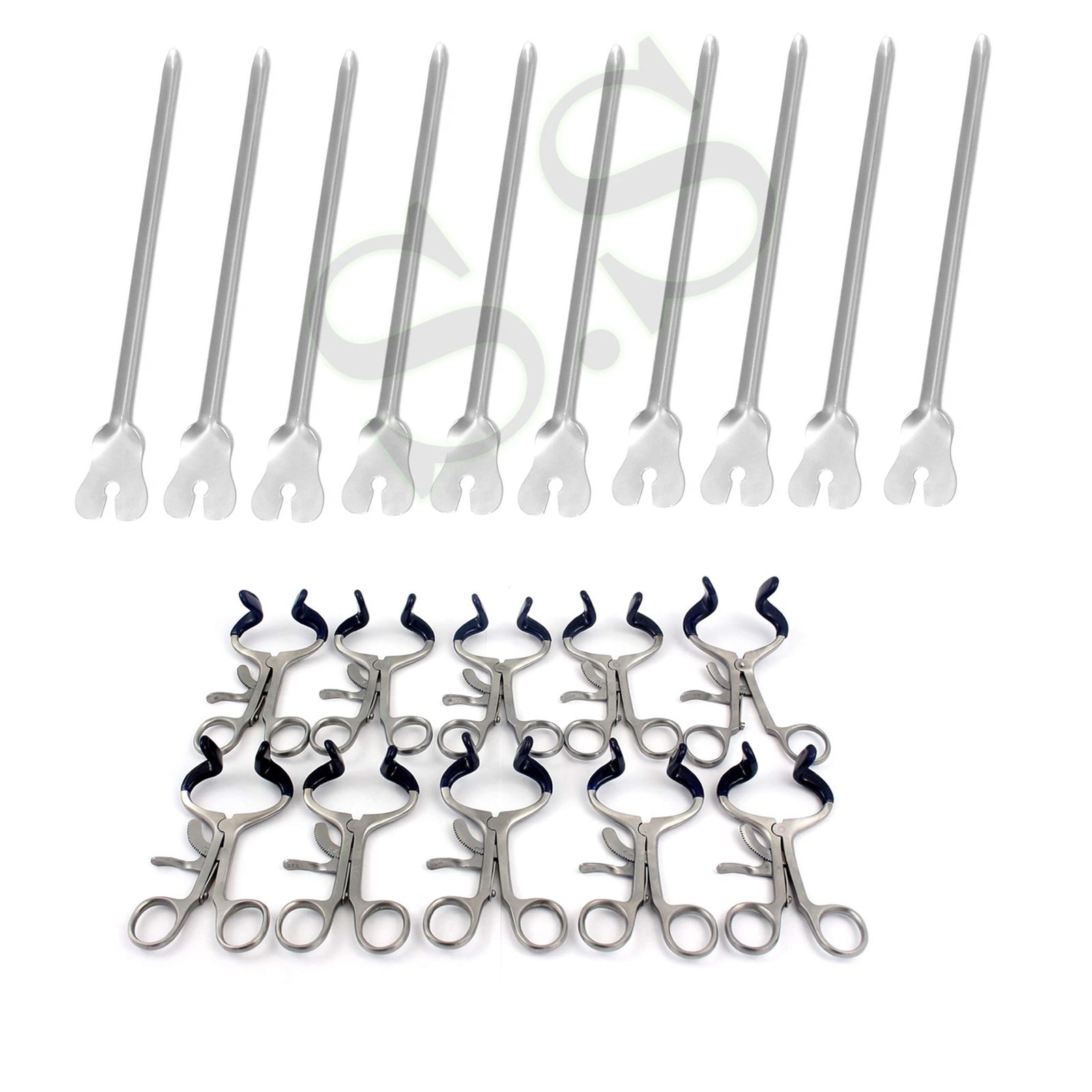 10 Molt Mouth Gag Blue 3.5″ 10 Grooved Director Dental Surgical Instruments