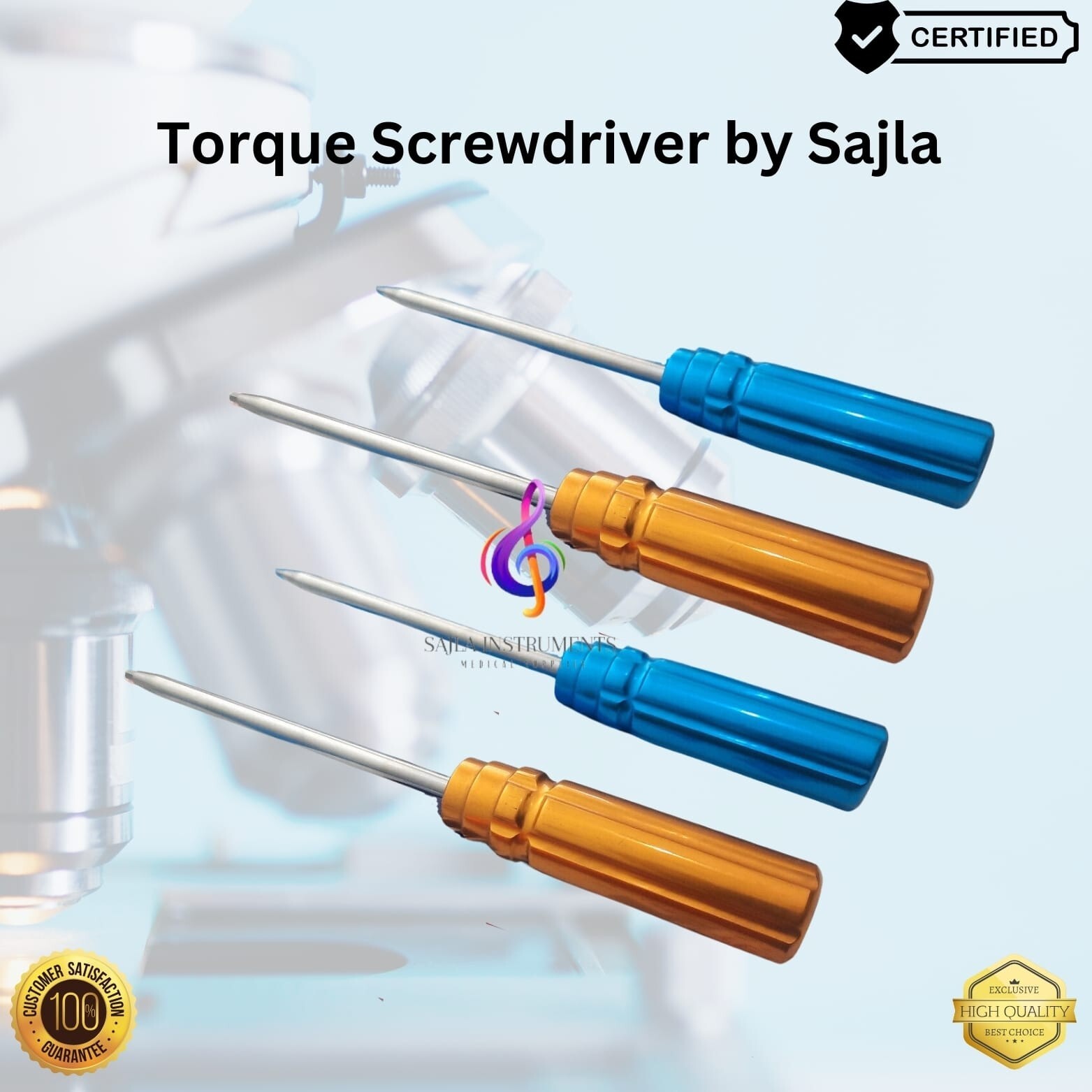 3PC Torque Screwdriver for hex size 2mm, 2.5mm for 3.5mm for screws by Sajla