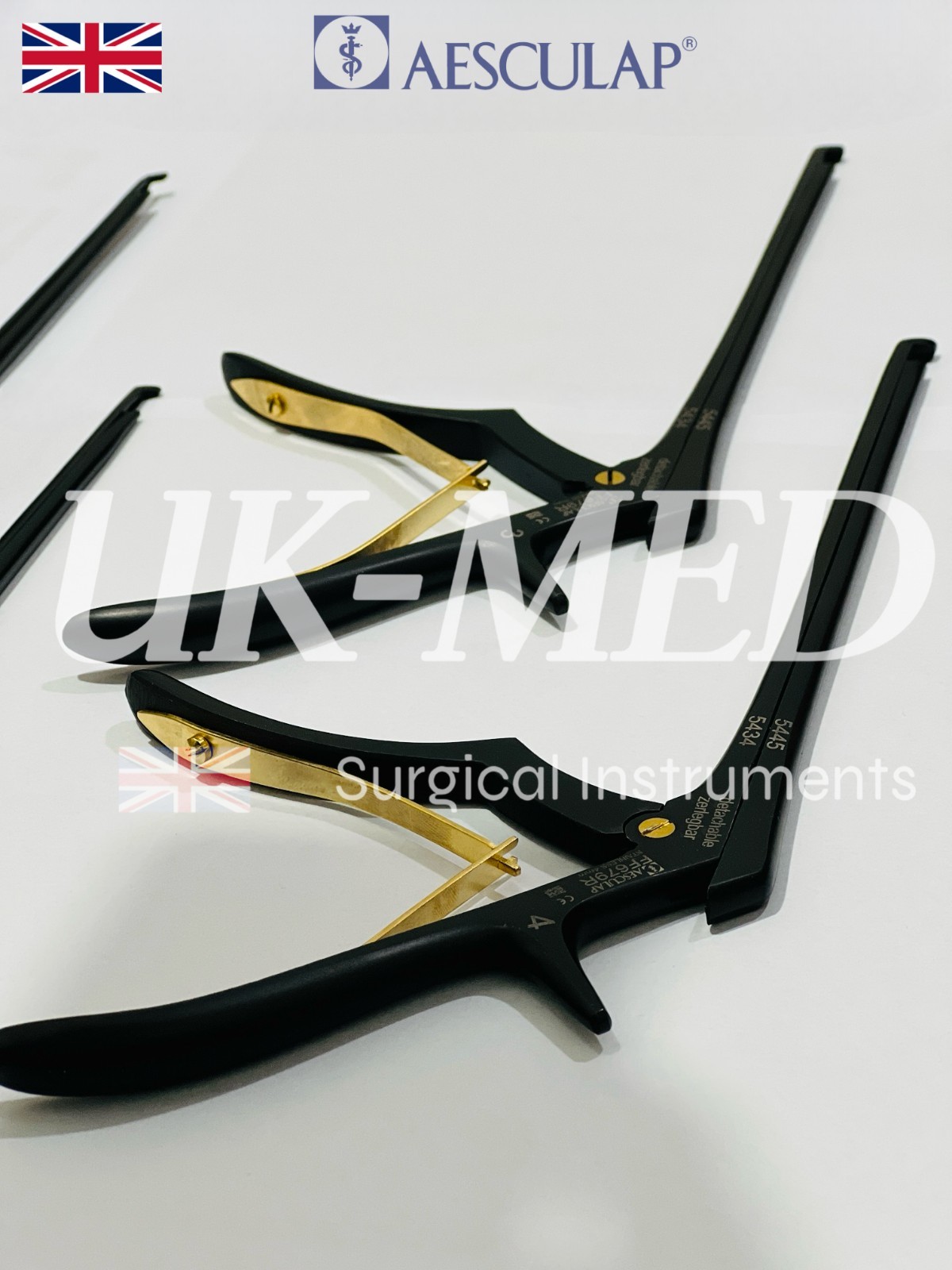 Kerrison Bone Punches Detachable Noir Coated Aesculap Set of 4 Pcs