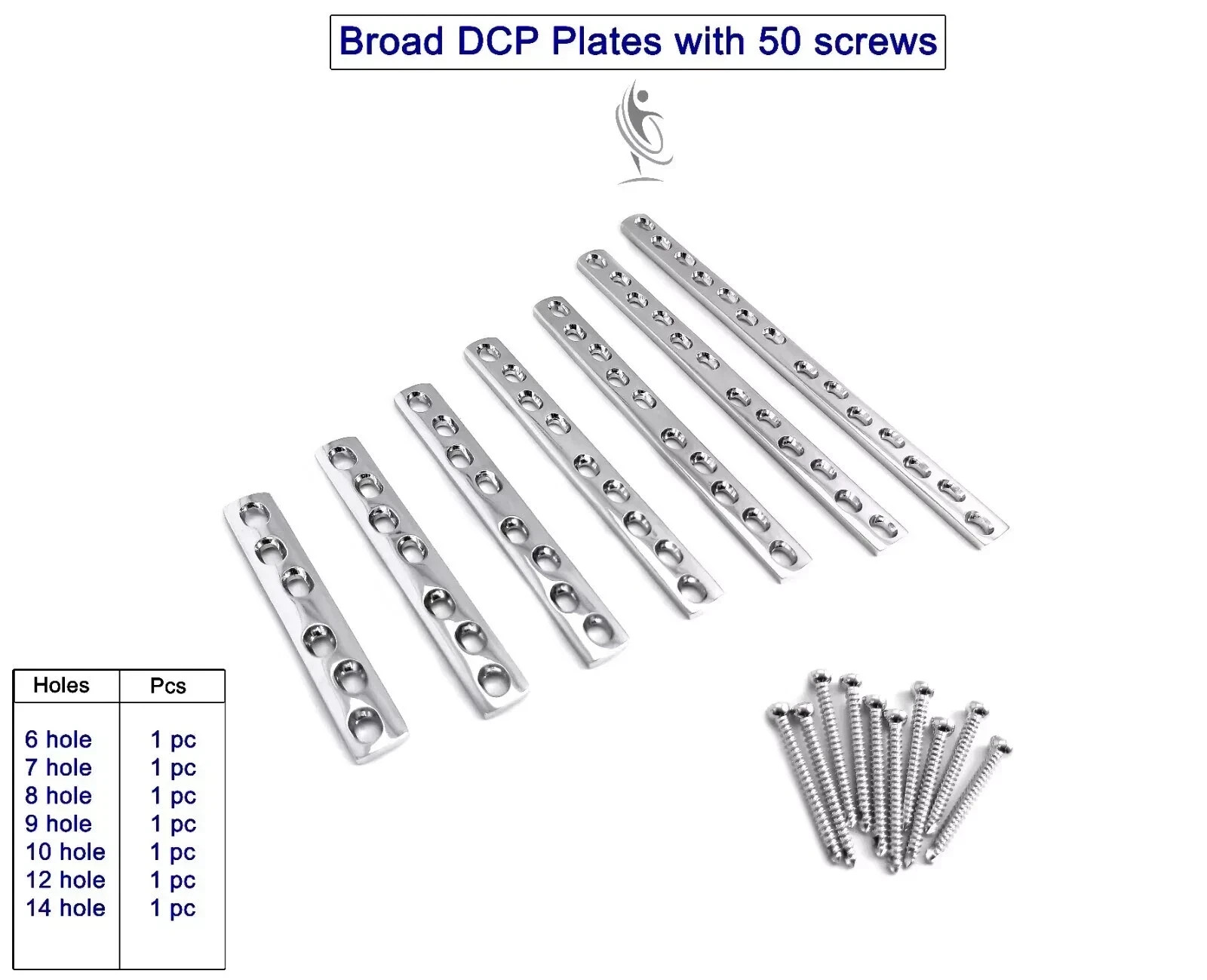 Vterinary tool kit with 7 plates with 4.5mm screw 50 pcs