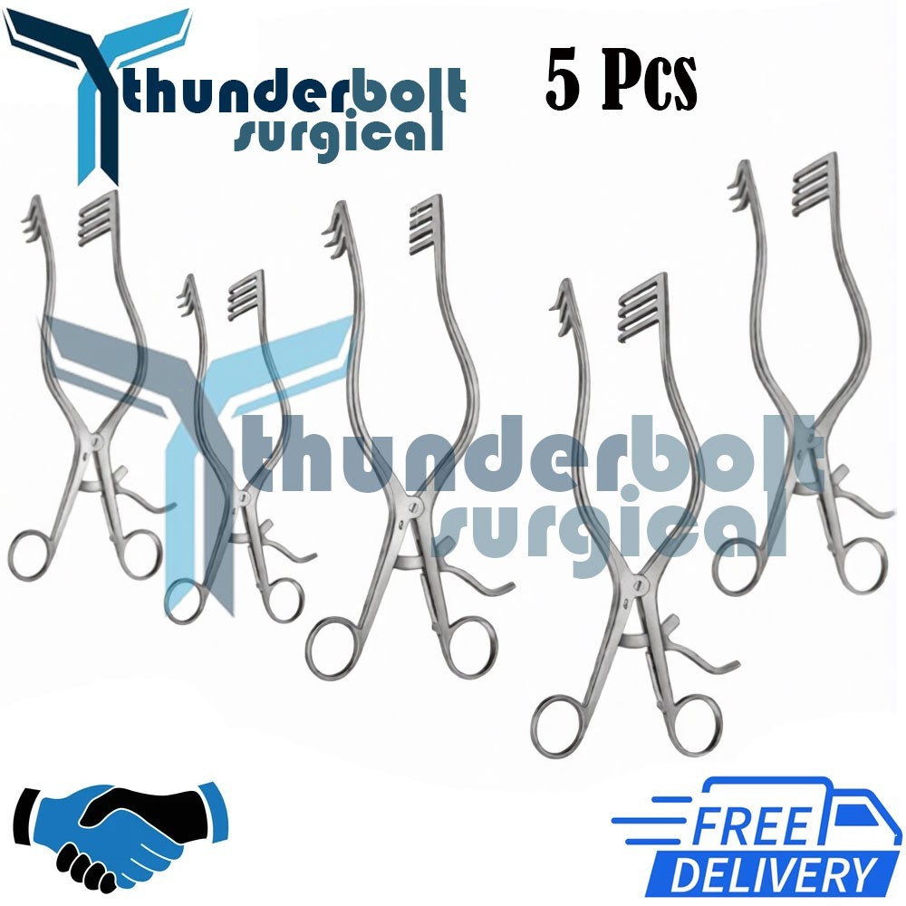 Laminectomy Retractors Set 5 Pcs Spine Surgical Orthopedic Instruments