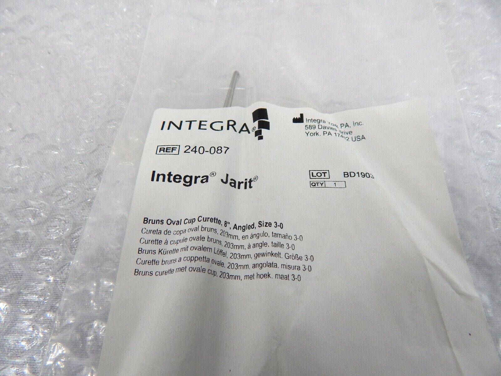 INTEGRA JARIT 240-087 BRUNS OVAL CUP CURETTE 8” ANGLED SIZE 3-0