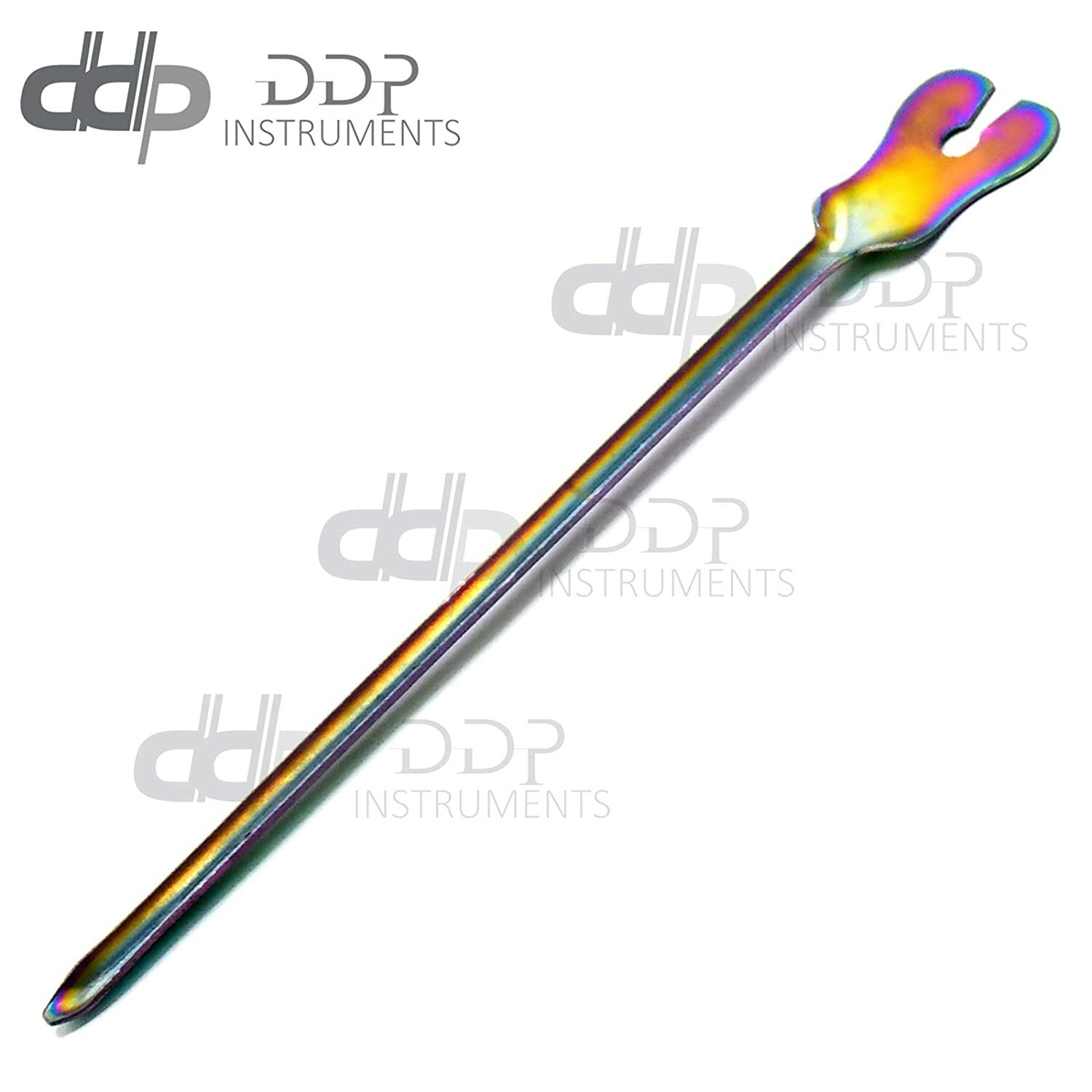 Multi Titanium Rainbow Color Grooved Director with Tongue Tie 5.5″