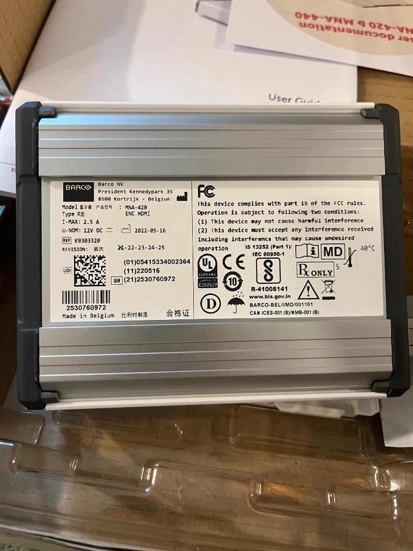 Barco MNA-420 ENC HDMI V2 AV-IP Adapter AND BARCO MNA-4X0 PSU