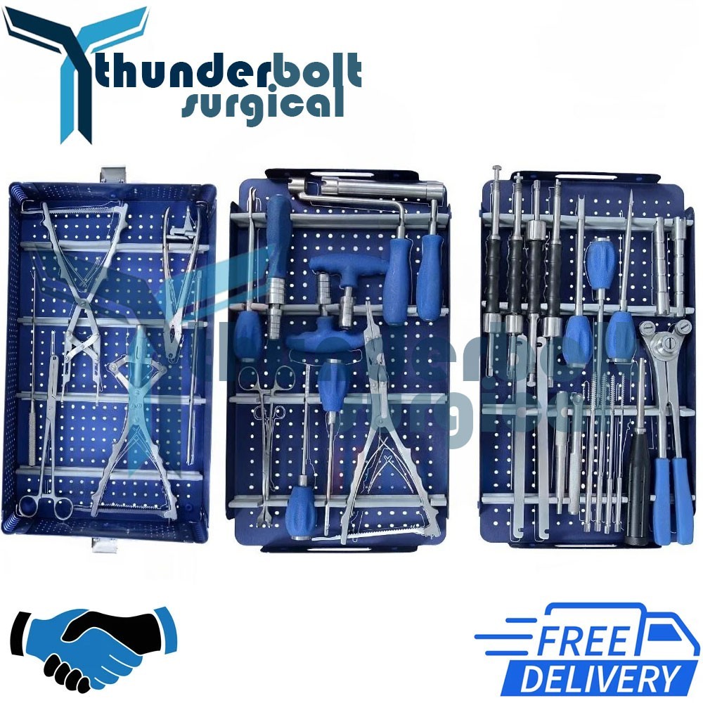 SPINE SURGERY INSTRUMENTS SET WITH ALUMINIUM BOX