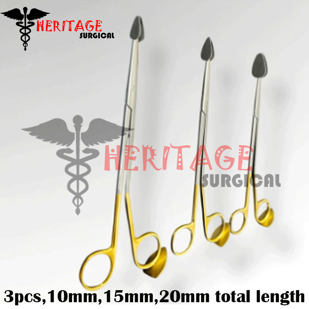 Trepsat Facial Flap dissector scissors set of 3pcs,10mm,15mm,20mm total length