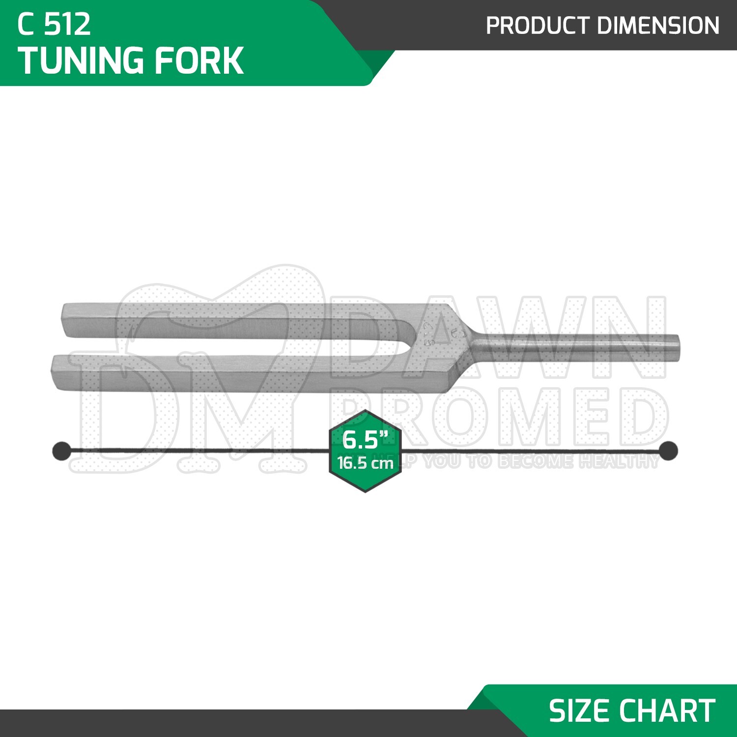 Tuning Fork AMT C512 Exam Diagnostic Tools ENT Surgical Medical Inst German Gr