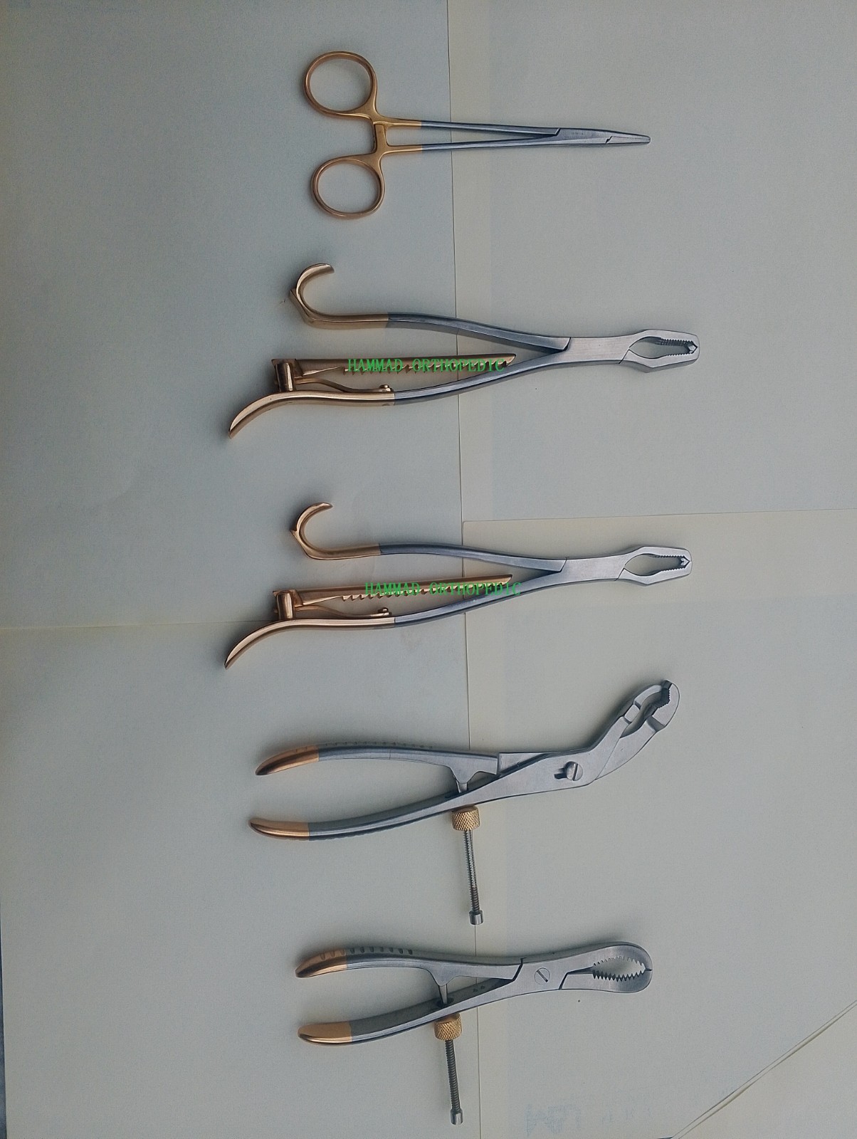Set of 5 Orthopedic Bone Holding Forceps Surgical Veterinary Instruments kit