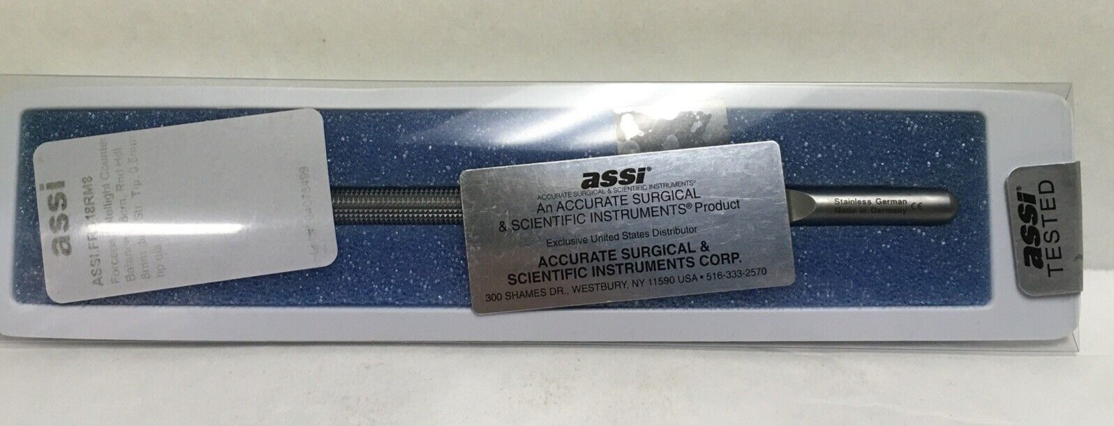 ASSI FRS-18 RM-8 Satellite Needle Holder Forceps, Straight 0.5mm Tips NIP