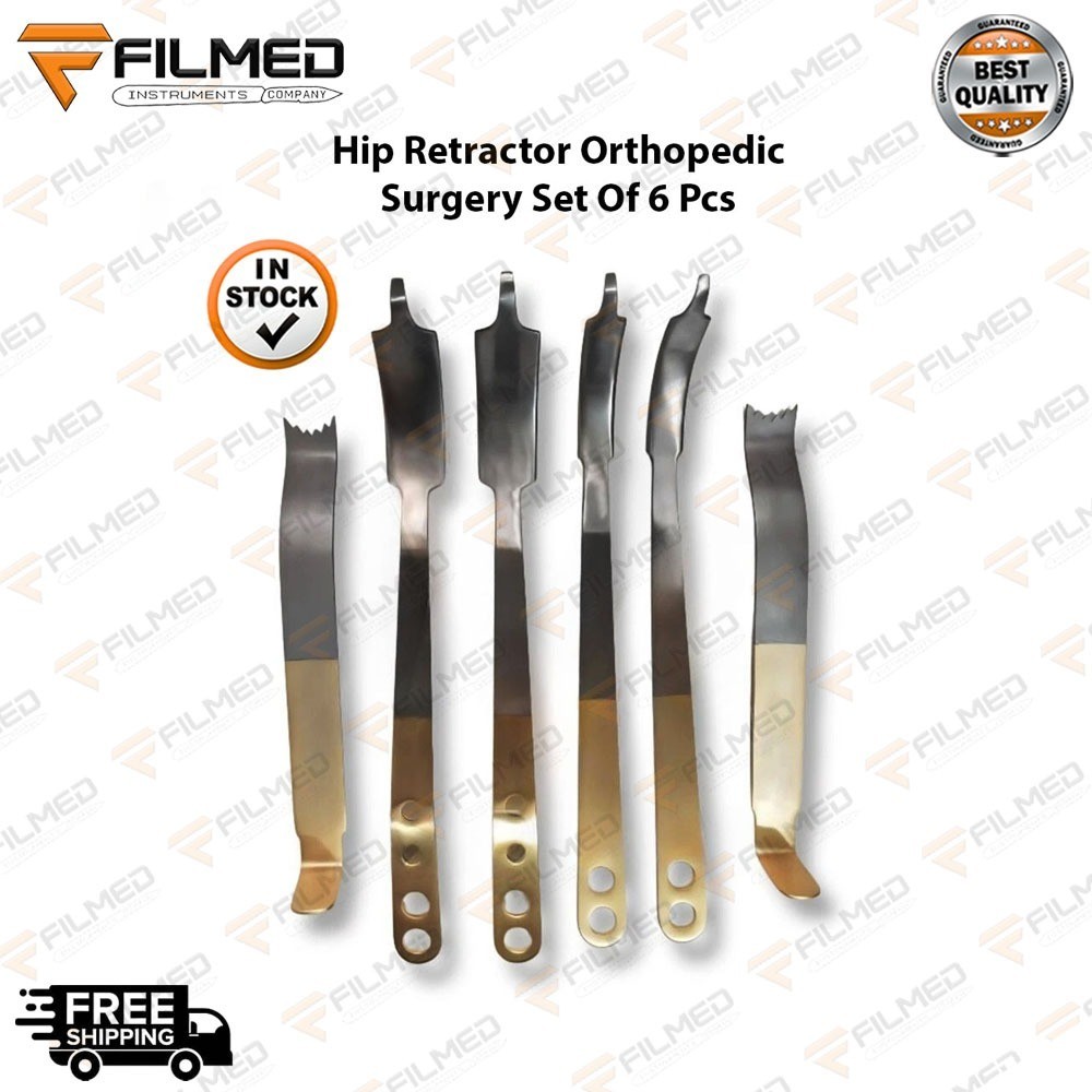 Hip Retractor Orthopedic Surgery Instruments Set Of 6 Piece A+ Quality