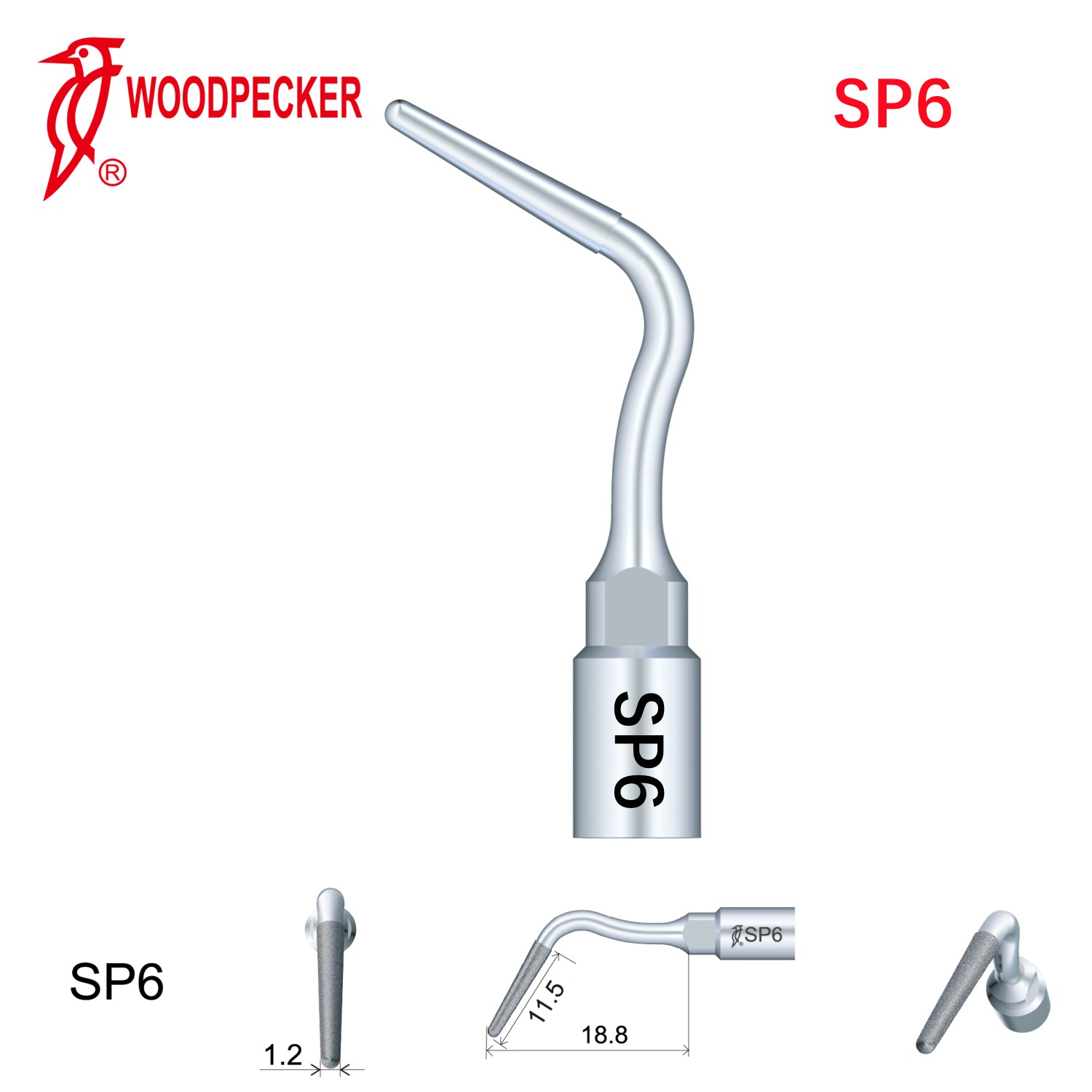 Woodpecker Dental Perio Bone Surgery Tips SP6 for Surgic Smart & Satelec Perio