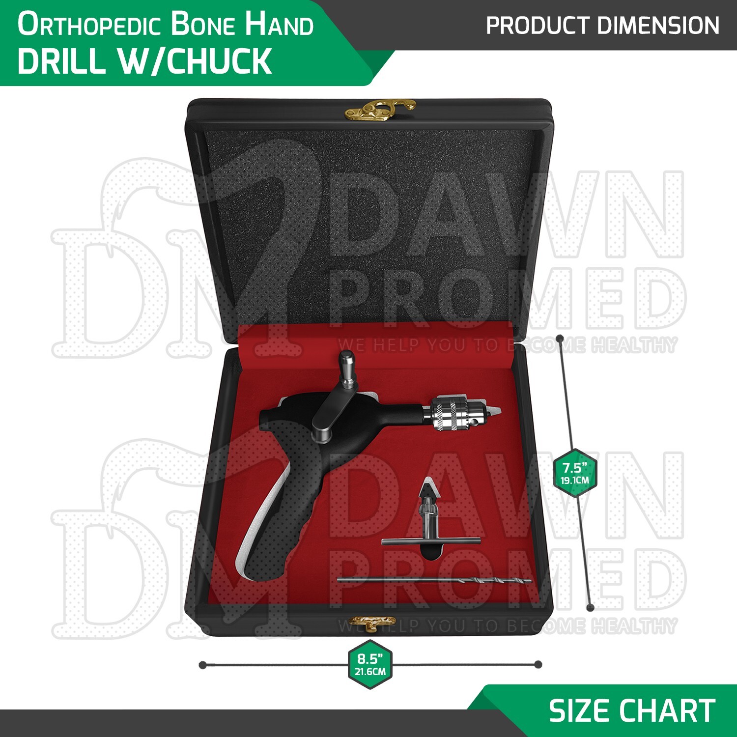 Cannulated Bone Hand Drill With Chuck Surgical Medical Orthopedic Instruments