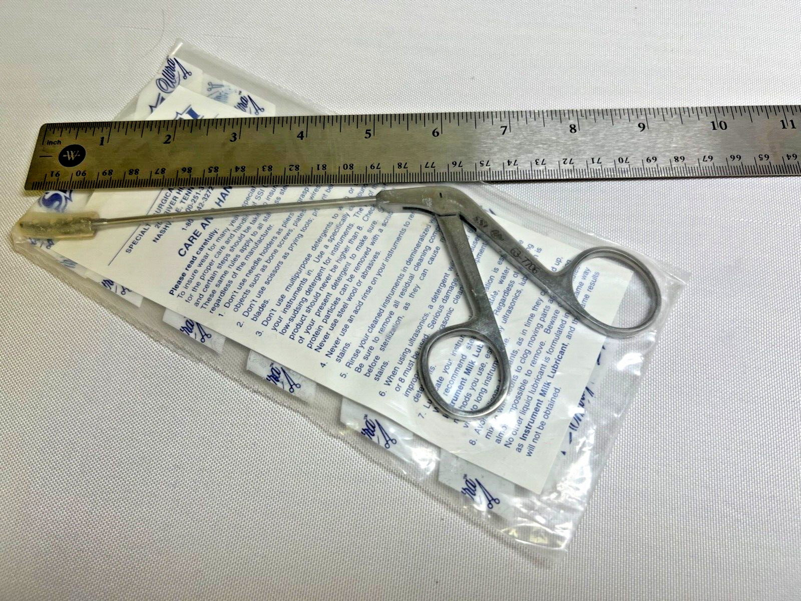 SSI Ultra 63-7706 Surgical Nasal Scissors Left 11mm Blades 8-3/4″ Length ENT