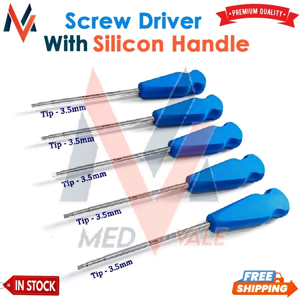 Screwdriver with Silicon Handle (Tip-3.5mm) set of 5pcs Veterinary Instrument