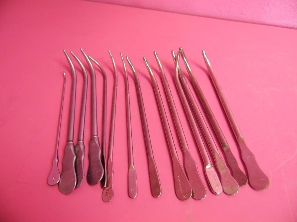 14 pc Urethral Sound Curved Dilator Lot 10Fr-32Fr Stainless Steel Autoclavable