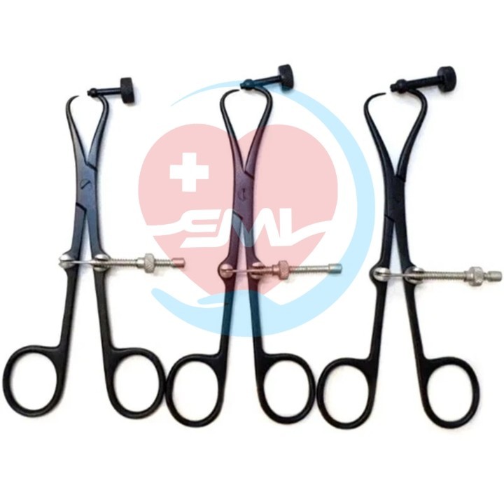 Set of 3 Pcs Plate Holding & Drill Guide Forceps Orthopedic Instruments Black